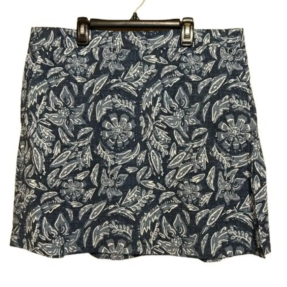 RipSkirt Hawaii Floral Wrap Skirt Womens XL Length 1 Mini Blue White Floral